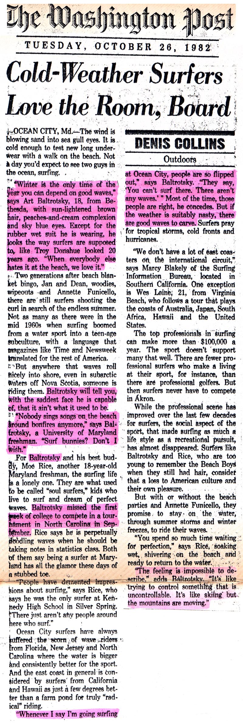 Wash Post 1982 article